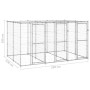 Outdoor steel kennel with roof 7.26 m² by vidaXL, Dog kennels and fences - Ref: Foro24-3082272, Price: 498,34 €, Discount: %