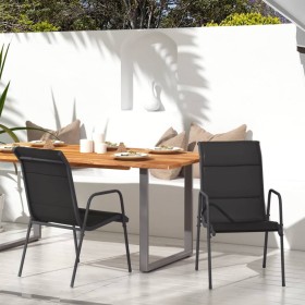 Garden chairs 2 units steel and black textilene by vidaXL, Garden chairs - Ref: Foro24-316820, Price: 87,99 €, Discount: %