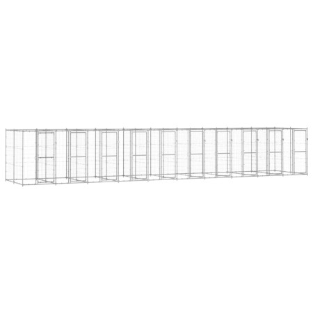 Outdoor galvanized steel dog kennel, 24.2 m² by vidaXL, Dog kennels and fences - Ref: Foro24-3082290, Price: 1,00 €, Discount: %