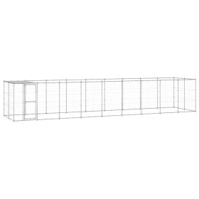 Galvanized steel outdoor kennel with roof 21.78 m² by vidaXL, Dog kennels and fences - Ref: Foro24-3082306, Price: 763,28 €, ...