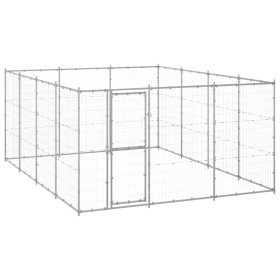 Galvanized steel outdoor kennel 14.52 m² by vidaXL, Dog kennels and fences - Ref: Foro24-3082318, Price: 447,35 €, Discount: %