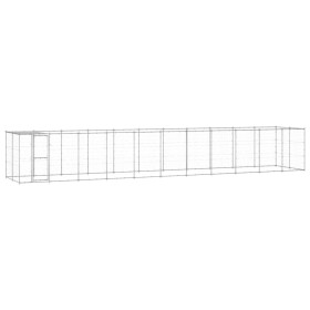 Galvanized steel outdoor kennel with roof 26.62 m² by vidaXL, Dog kennels and fences - Ref: Foro24-3082307, Price: 881,80 €, ...