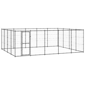 Steel outdoor kennel 24.2 m² by vidaXL, Dog kennels and fences - Ref: Foro24-3082314, Price: 586,38 €, Discount: %