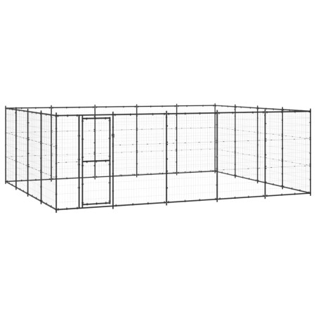 Steel outdoor kennel 24.2 m² by vidaXL, Dog kennels and fences - Ref: Foro24-3082314, Price: 587,99 €, Discount: %