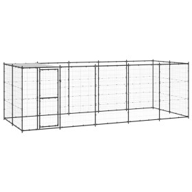 Outdoor steel kennel with roof 12.1 m² by vidaXL, Dog kennels and fences - Ref: Foro24-3082294, Price: 472,99 €, Discount: %