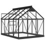 Anthracite grey aluminum greenhouse with glass 155x200.5x191 cm by vidaXL, Greenhouses - Ref: Foro24-3082334, Price: 826,99 €...