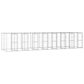 Galvanized steel outdoor kennel 19.36 m² by vidaXL, Dog kennels and fences - Ref: Foro24-3082288, Price: 1,00 €, Discount: %