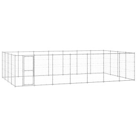 Outdoor galvanized steel dog kennel 33.88 m² by vidaXL, Dog kennels and fences - Ref: Foro24-3082320, Price: 683,76 €, Discou...