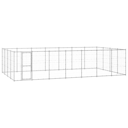 Outdoor galvanized steel dog kennel 33.88 m² by vidaXL, Dog kennels and fences - Ref: Foro24-3082320, Price: 757,48 €, Discou...