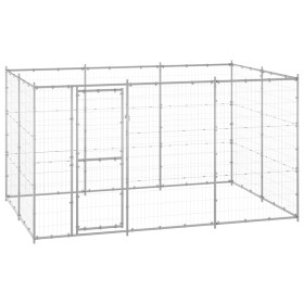 Outdoor galvanized steel dog kennel 7.26 m² by vidaXL, Dog kennels and fences - Ref: Foro24-3082308, Price: 333,85 €, Discoun...