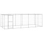 Perrera de exterior de acero galvanizado con techo 12,1 m² de vidaXL, Casetas y cercados para perros - Ref: Foro24-3082304, P...