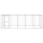 Perrera de exterior de acero galvanizado con techo 12,1 m² de vidaXL, Casetas y cercados para perros - Ref: Foro24-3082304, P...