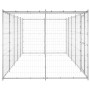 Perrera de exterior de acero galvanizado con techo 12,1 m² de vidaXL, Casetas y cercados para perros - Ref: Foro24-3082304, P...