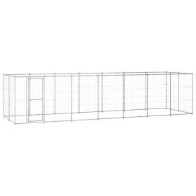 Galvanized steel outdoor kennel 16.94 m² by vidaXL, Dog kennels and fences - Ref: Foro24-3082310, Price: 565,54 €, Discount: %