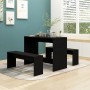 3-piece engineered wood bathroom furniture set in black by vidaXL, Furniture sets for kitchens and dining rooms - Ref: Foro24...