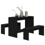 3-piece engineered wood bathroom furniture set in black by vidaXL, Furniture sets for kitchens and dining rooms - Ref: Foro24...