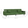 Sofá cama de 2 plazas con dos almohadas terciopelo verde oscuro de vidaXL, Sofás - Ref: Foro24-337630, Precio: 255,26 €, Desc...