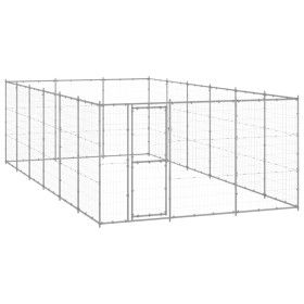 Galvanized steel outdoor kennel 21.78 m² by vidaXL, Dog kennels and fences - Ref: Foro24-3082328, Price: 599,45 €, Discount: %