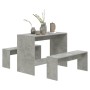 Esszimmergarnitur 3 Stück Sperrholz Sperrholz grau Beton von vidaXL, Möbelsets für Küchen und Esszimmer - Ref: Foro24-809480,...