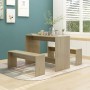 Sonoma oak plywood 3-piece dining set by vidaXL, Furniture sets for kitchens and dining rooms - Ref: Foro24-809479, Price: 83...