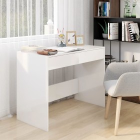 Glossy white plywood desk 101x50x76.5 cm by vidaXL, Desks - Ref: Foro24-809563, Price: 95,99 €, Discount: %