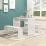 Juego de comedor 3 piezas madera contrachapada blanco brillante de vidaXL, muebles para cocinas y comedores - Ref: Foro24-809...