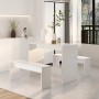 3-piece dining set made of glossy white plywood by vidaXL, Furniture sets for kitchens and dining rooms - Ref: Foro24-809482,...