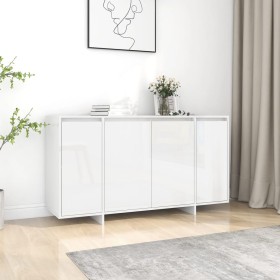 Hochglanzweißes Sperrholz-Sideboard 135x41x75 cm von vidaXL, Sideboards - Ref: Foro24-809599, Preis: 178,55 €, Rabatt: %