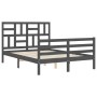 Estructura de cama con cabecero madera maciza gris 140x190 cm de vidaXL, Camas y somieres - Ref: Foro24-3194878, Precio: 158,...