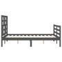 Estructura de cama con cabecero madera maciza gris 140x190 cm de vidaXL, Camas y somieres - Ref: Foro24-3194878, Precio: 158,...