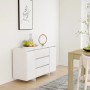 Sideboard with 3 drawers white plywood 120x41x75 cm by vidaXL, Sideboards - Ref: Foro24-809611, Price: 149,70 €, Discount: %