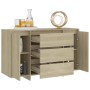 Sideboard with 3 Sonoma oak plywood drawers 120x41x75 cm by vidaXL, Sideboards - Ref: Foro24-809614, Price: 140,97 €, Discoun...