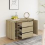 Sideboard with 3 Sonoma oak plywood drawers 120x41x75 cm by vidaXL, Sideboards - Ref: Foro24-809614, Price: 140,97 €, Discoun...