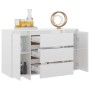 Sideboard with 3 drawers, white gloss plywood, 120x41x75 cm. by vidaXL, Sideboards - Ref: Foro24-809617, Price: 153,33 €, Dis...