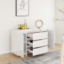 Sideboard with 3 drawers, white gloss plywood, 120x41x75 cm. by vidaXL, Sideboards - Ref: Foro24-809617, Price: 153,33 €, Dis...