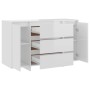 Sideboard with 3 drawers, white gloss plywood, 120x41x75 cm. by vidaXL, Sideboards - Ref: Foro24-809617, Price: 153,33 €, Dis...