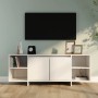 Glossy white plywood TV cabinet 130x35x50 cm by vidaXL, TV Furniture - Ref: Foro24-809590, Price: 76,68 €, Discount: %