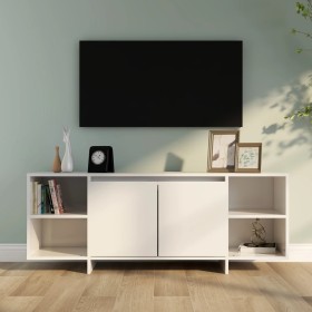 Glossy white plywood TV cabinet 130x35x50 cm by vidaXL, TV Furniture - Ref: Foro24-809590, Price: 77,99 €, Discount: %