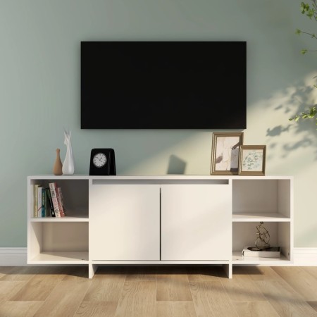 Mueble para TV madera contrachapada blanco brillo 130x35x50 cm de vidaXL, Muebles TV - Ref: Foro24-809590, Precio: 77,99 €, D...