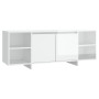 Glänzend weißer Sperrholz-TV-Schrank 130x35x50 cm von vidaXL, TV-Möbel - Ref: Foro24-809590, Preis: 76,68 €, Rabatt: %