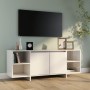 Glossy white plywood TV cabinet 130x35x50 cm by vidaXL, TV Furniture - Ref: Foro24-809590, Price: 76,68 €, Discount: %