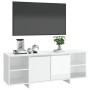 Glossy white plywood TV cabinet 130x35x50 cm by vidaXL, TV Furniture - Ref: Foro24-809590, Price: 76,68 €, Discount: %