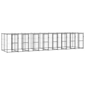 Outdoor steel kennel with roof 19.36 m² by vidaXL, Dog kennels and fences - Ref: Foro24-3082255, Price: 1,00 €, Discount: %