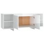 Glänzend weißer Sperrholz-TV-Schrank 130x35x50 cm von vidaXL, TV-Möbel - Ref: Foro24-809590, Preis: 76,68 €, Rabatt: %