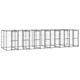 Outdoor steel dog kennel 16.94 m² by vidaXL, Dog kennels and fences - Ref: Foro24-3082265, Price: 984,25 €, Discount: %