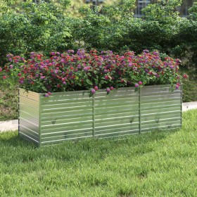 Arriate de acero galvanizado plateado 240x80x77 cm de vidaXL, Maceteros y jardineras - Ref: Foro24-316886, Precio: 82,28 €, D...