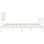 White solid wood bed frame with headboard 160x200 cm by vidaXL, Beds and slatted bases - Ref: Foro24-3195297, Price: 142,43 €...