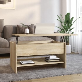 Mesa de centro madera contrachapada roble Sonoma 80x50x40 cm de vidaXL, Mesas de centro - Ref: Foro24-809659, Precio: 74,02 €...