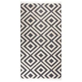 Alfombra de exterior tejido plano negro y beige claro 80x150 cm de vidaXL, Protectores para exterior - Ref: Foro24-317070, Pr...