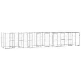 Galvanized steel outdoor kennel 21.78 m² by vidaXL, Dog kennels and fences - Ref: Foro24-3082289, Price: 1,00 €, Discount: %